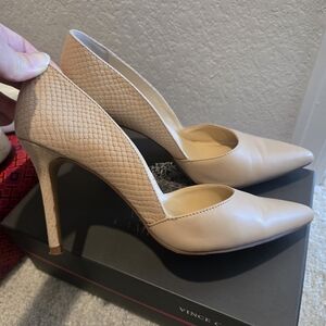 Vince Camuto Nude Textured Heels